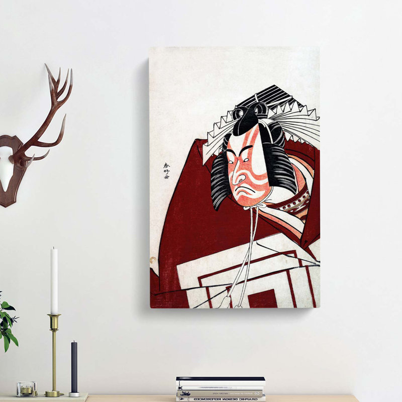 Portrait Of Ichikawa Danjuro V by Katsukawa Shunsho - Wrapped Canvas Painting, 60cm H x 40cm W x 3cm D