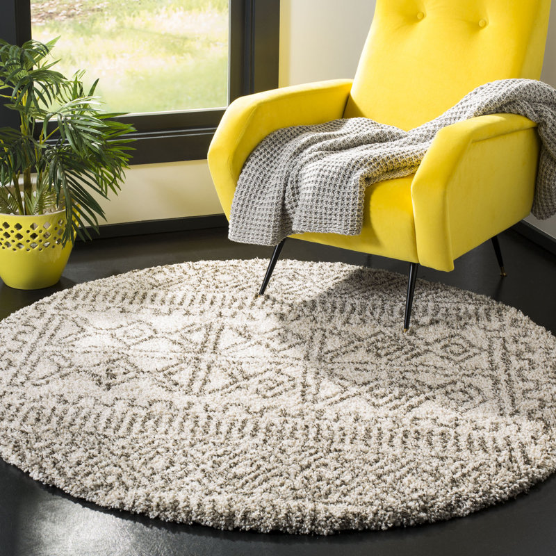 Adessa Shag Performance Southwestern Rug, Round 7'