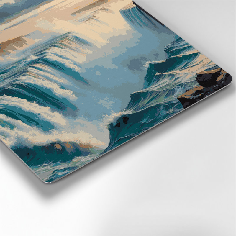 Art mural gris en villes avec chutes du Niagara, H 32 po x l 32 po