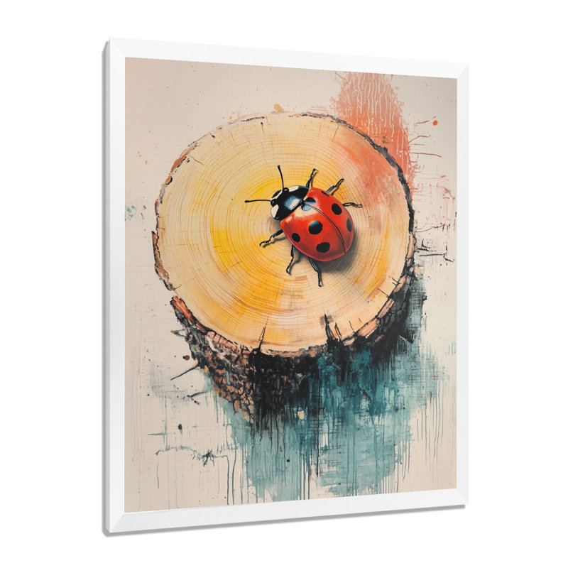 Décoration murale coccinelle à la forêt en diapositive II - Animaux, H 40 po x l 30 po, Blanc