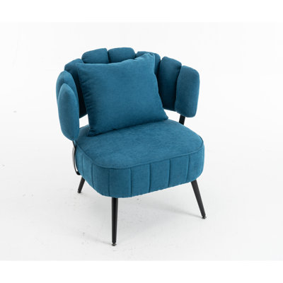 28.4" Wide Modern Barrel Accent Chair With Pocket Coiled Seat - Corduroy Upholstered Armchair For Small Spaces - 30.8" High Reading Chair - Green