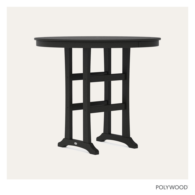 Table de bar Nautical Trestle, l 48 po x L 48 po x H 42 po, Noir