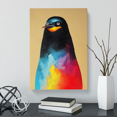 Vandt Penguin Crayon - Wrapped Canvas
