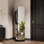 Miroir pivotant sur 360 ° pivotant sur 69 po x 16 po multifonctionnel pleine longueur avec porte-manteau et porte-manteaux avec miroir