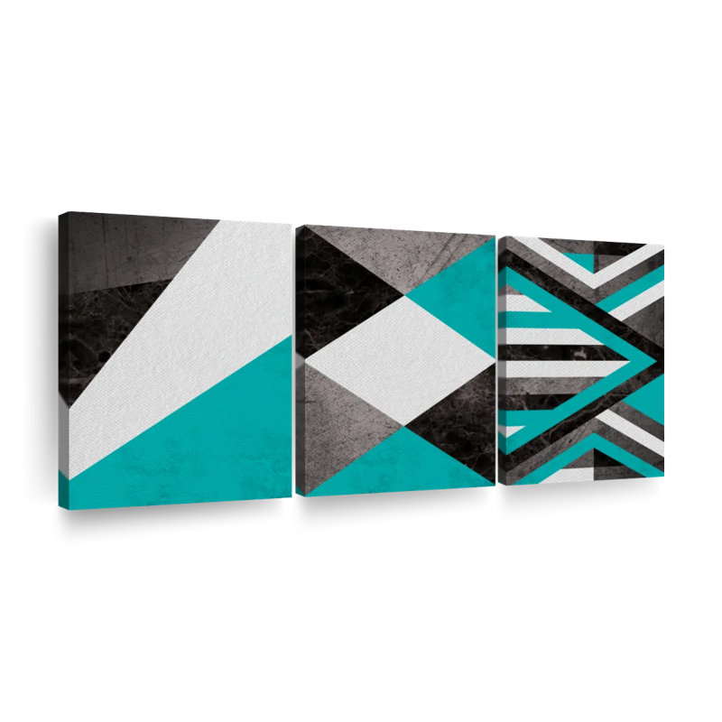 Textures Geometric Abstract XII Multi Piece Canvas Print, 12" H x 26" W x 1" D
