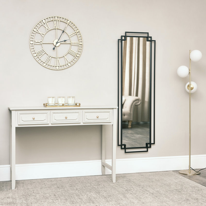 Alysea Metal Flat Wall Mirror, Black