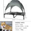 Lit surélevé pour lit de chien portable, 36 po gris - Toile pour écran solaire, filet respirant, grands chiens avec berceau pour animaux de compagnie de niveau, auvent de protection, animaux respirants et lourds