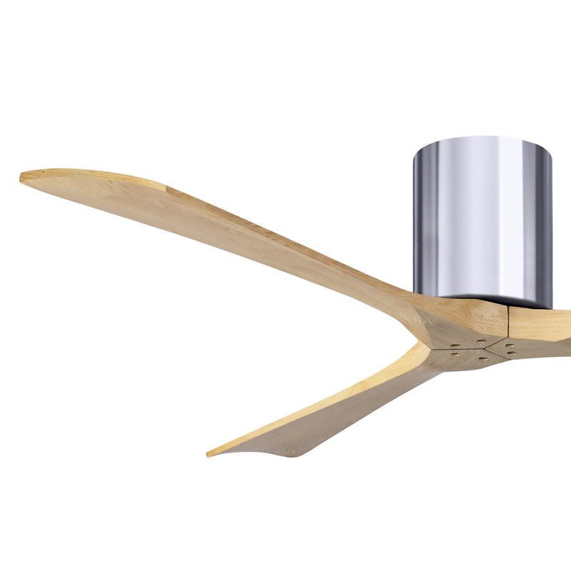 Ventilateur de plafond à 3 pales Olivier, Chrome poli, Ton érable clair, 72"
