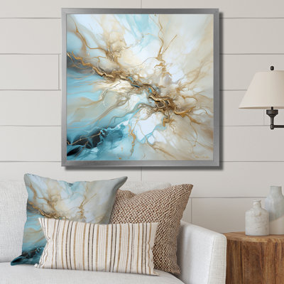 Foudre beige et bleu liquide Art Explosion - Lightning Wall Art Living Room