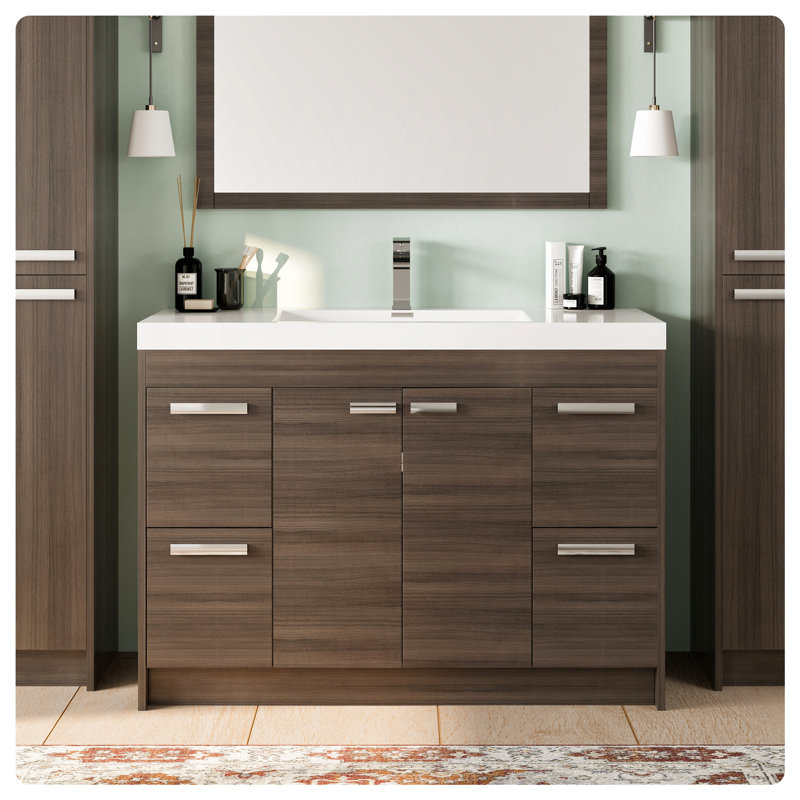 Ensemble de meuble-lavabo simple 47 po Wauconda, Chêne gris