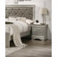 Mobilier de chambre à coucher à 1 tiroir de style moderne glam à deux tiroirs en bois massif avec texture de crocodile touffeté au diamant
