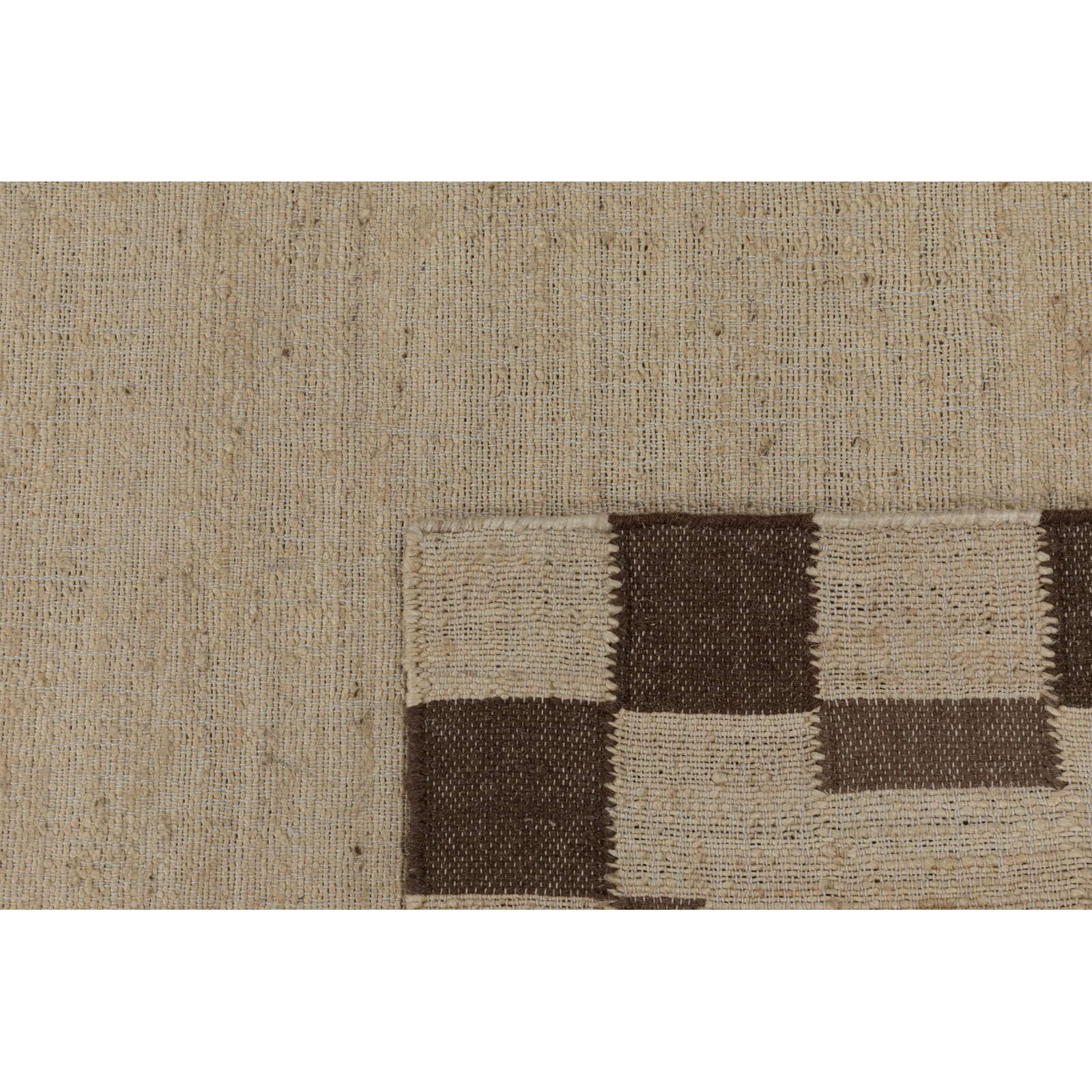 Heidi Checkered Flatweave Jute Rug, 3'x5', Brown