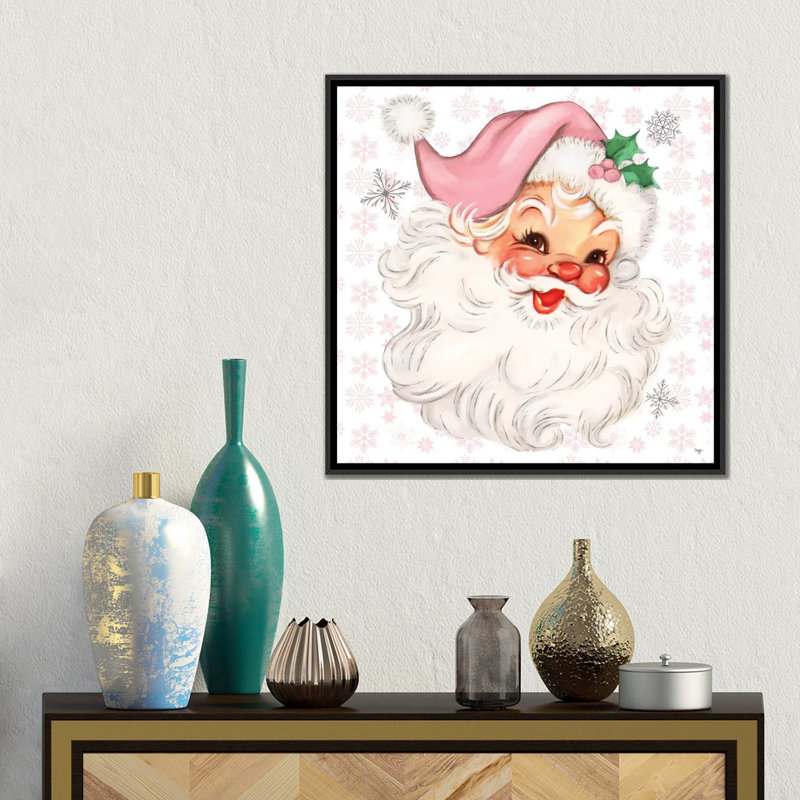 «Pink Christmas Past», reproduction d'art sur toile encadrée, H 18 po x l 18 po, Noir