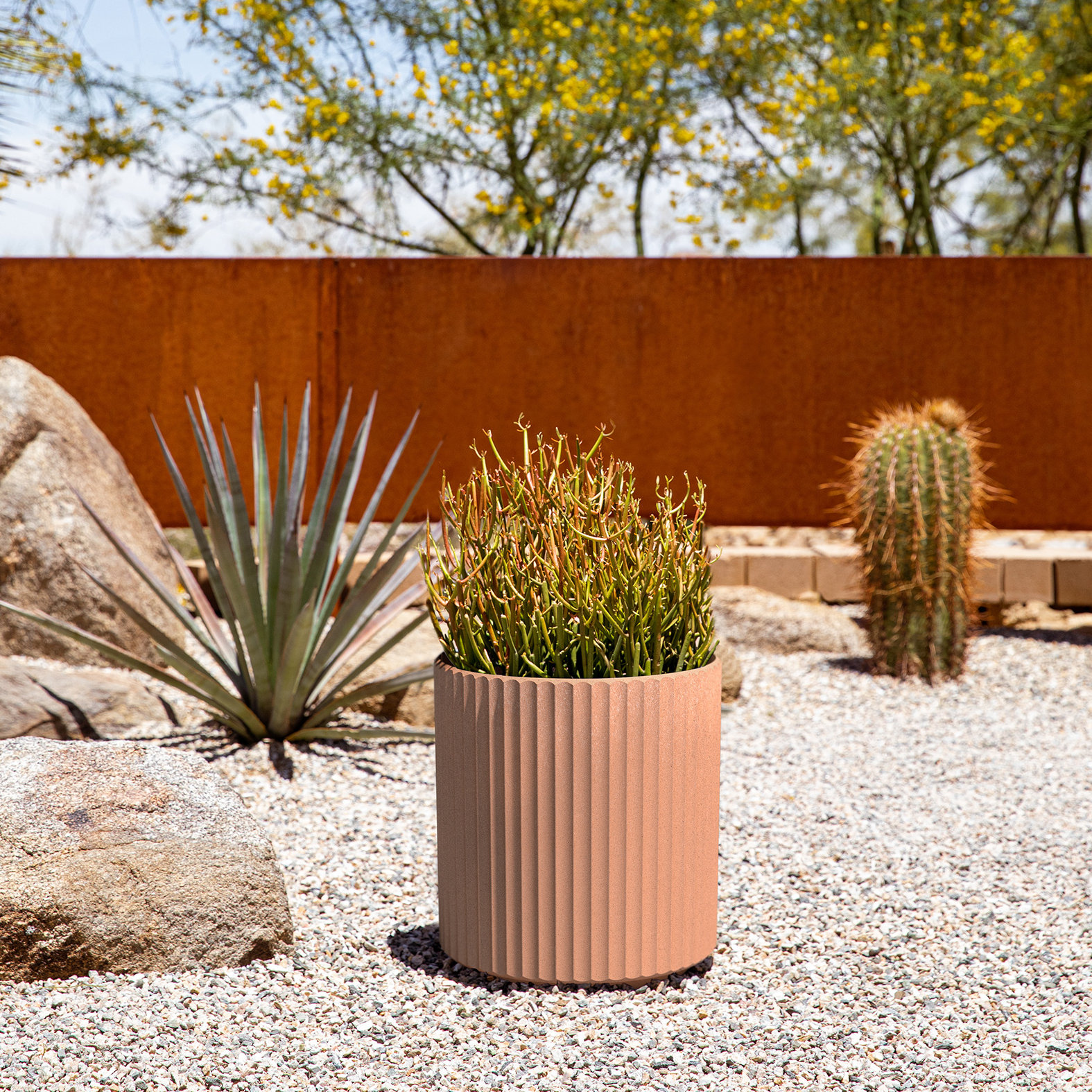 Demi Series Pot Planter, 1, 11.5" H x 10.5" W x 10.5" D, Terracotta