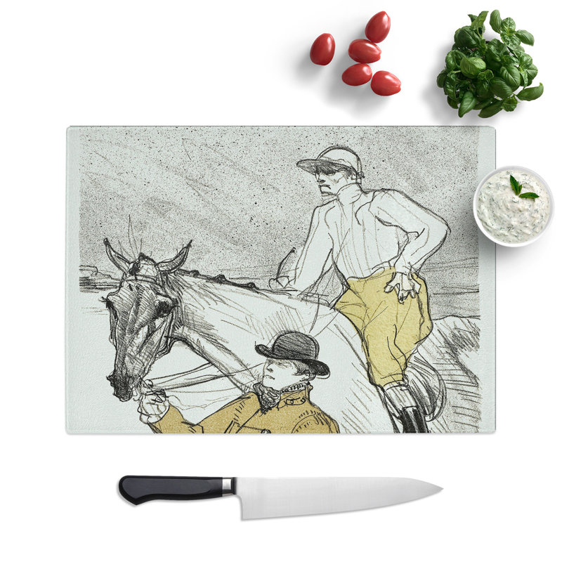 Jockey Going To the Post by Henri De Toulouse-Lautrec Chopping Board, 0.4cm H x 20cm W x 28.5cm L