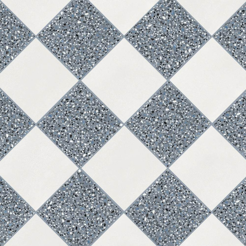 Terrazzo 2.0 Checkerboard 24" x 24" Matte Porcelain Floor and Wall Tile, Checkerboard #8