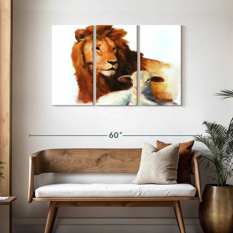 Lion And Lamb, 28" H x 45" W
