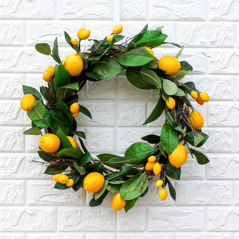Couronne de 18 po, Vert / jaune