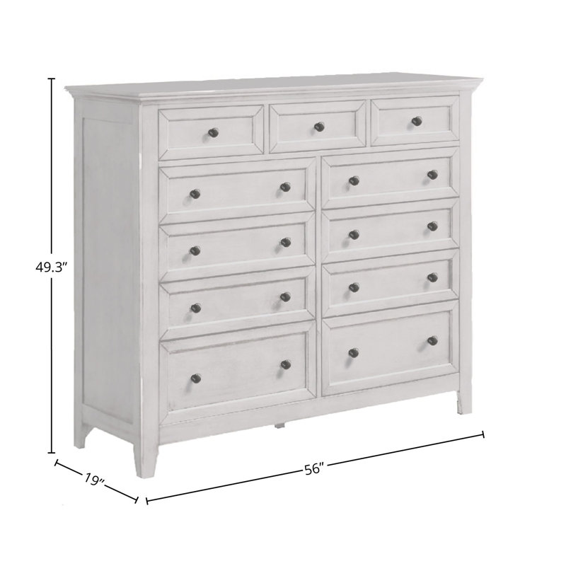 Jacon 11-Drawer Gentlemen's Chest, White