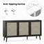 Buffet avec 3 portes en rotin et armoire de rangement moderne pour le salon (grand)