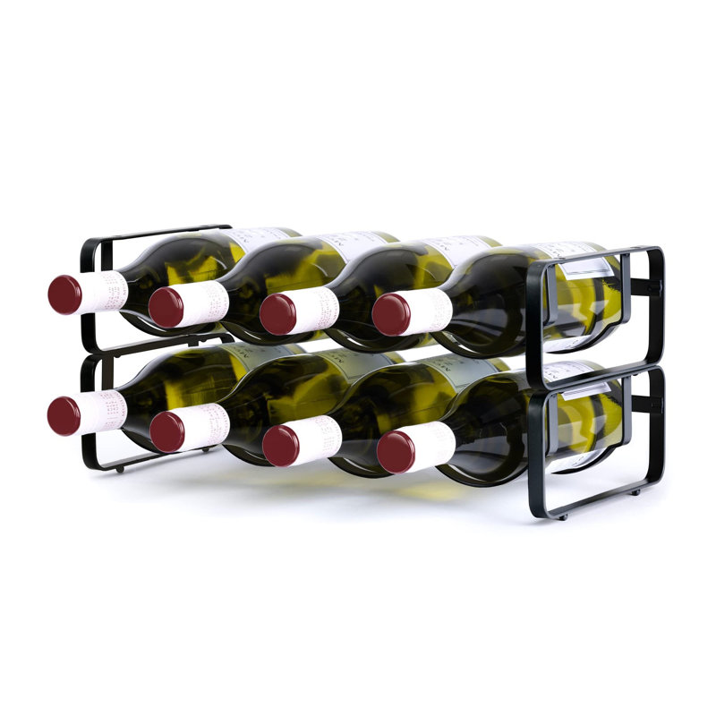 8 Bottle Wine Bottle Rack, Black
