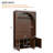 Farmhouse All-in-One Hall Tree with Adjustable Shelves, Retro Arched Entryway Storage Bench with 3 Cabinets, Wooden Coat Rack Organizer with 4 Golden Hooks for Mudroom, Hallway, Walnut-130043022