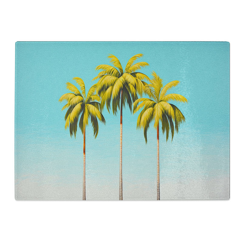 Palm Tree Minimalism  Glass Chopping Board
