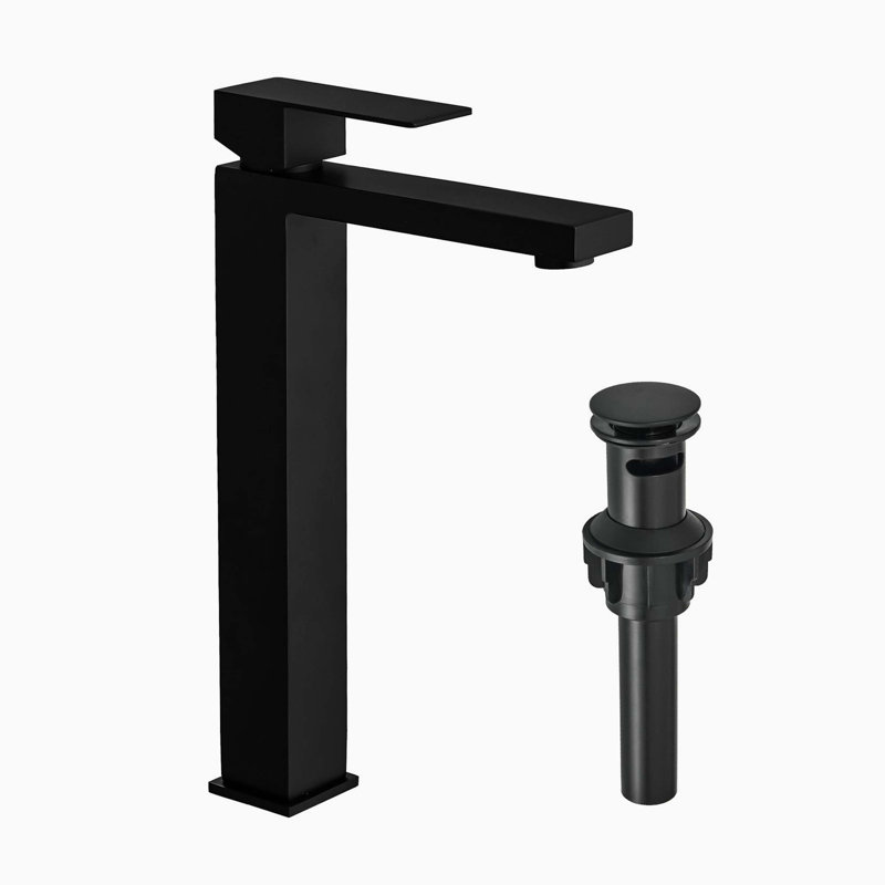 Robinet à poignée simple à un trou avec drain escamotable pour lavabo de meuble-lavabo