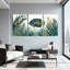 Animaux sous l'eau, poisson, récif corallien, ensemble de 3 reproductions d'art sur toile-852599658