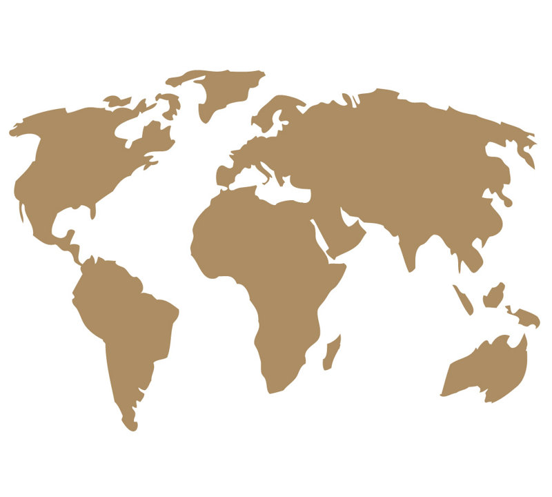 Décalcomanie murale carte du monde, H 22 po x l 32 po x P 0,01 po, Brun pâle