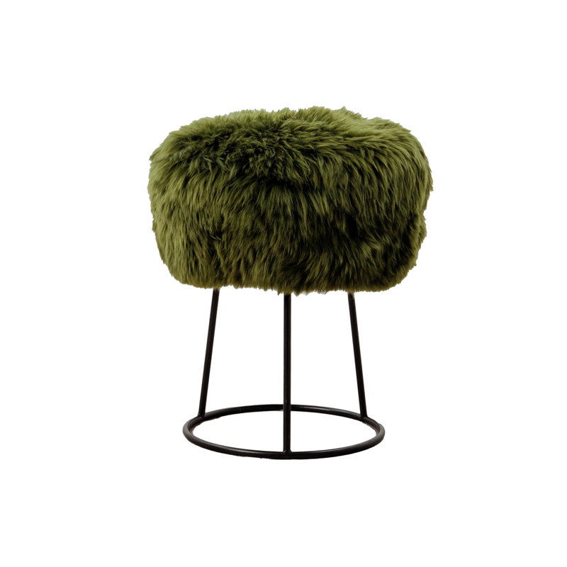 Ordaz Iron Accent Stool, Olive Green