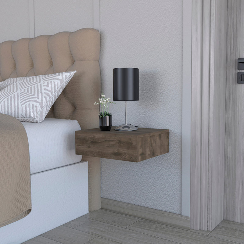 Table de chevet, chambre à coucher, brun foncé