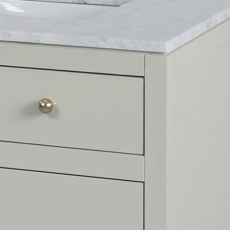 Meuble-lavabo en marbre Celine, vert sauge, Vert sauge