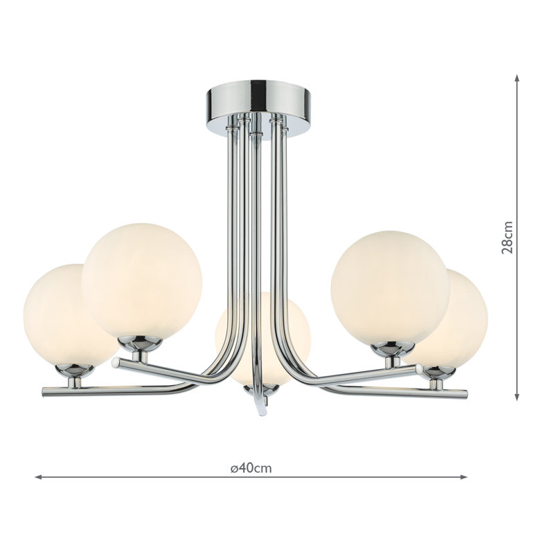 Flush Mount, Polished Chrome/Beige