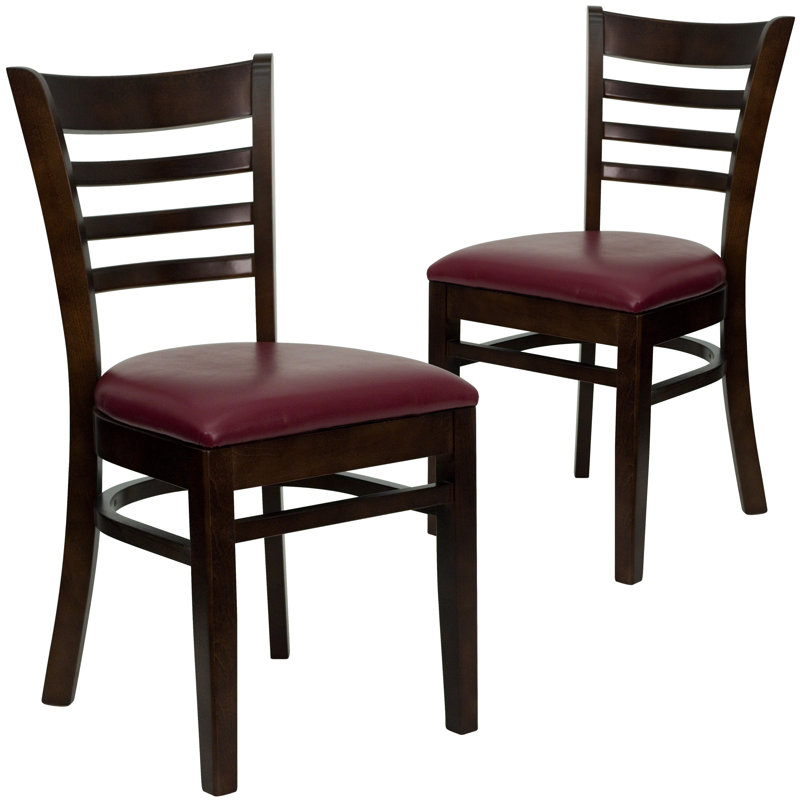 Prompton Vertical Slat Back Wooden Restaurant Chair, Black, Walnut