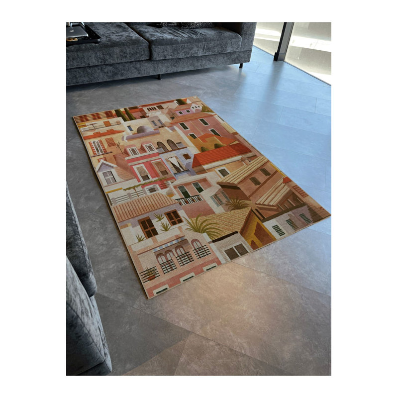 Tapis multicolore et antique, Tapis de couloir 4 pi 11 po x 9 pi 10 po