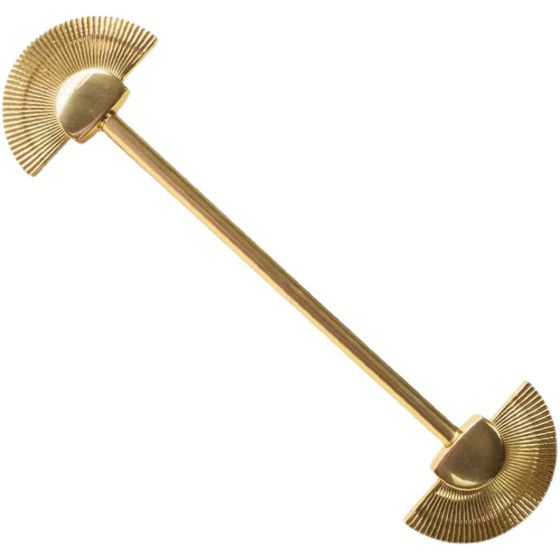 Solid Brass Gold Fan Drawer Handles