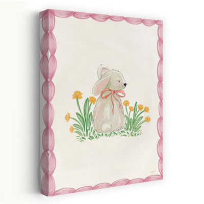 «Little Friends I Playful Contemporary Dandelion Animal Spring», reproduction d'art murale