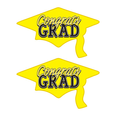 Beistle - 22¼ po x 36¾ po - Jaune - Congrats - Graduation - 12 pièces