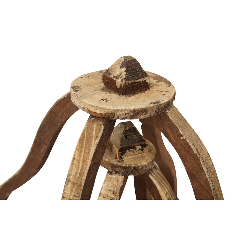 Lanternes en bois Bell Farmhouse, Beige