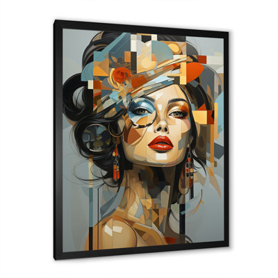 Glam Harmonious Cubist Woman Portrait I - Fashion Canvas Print