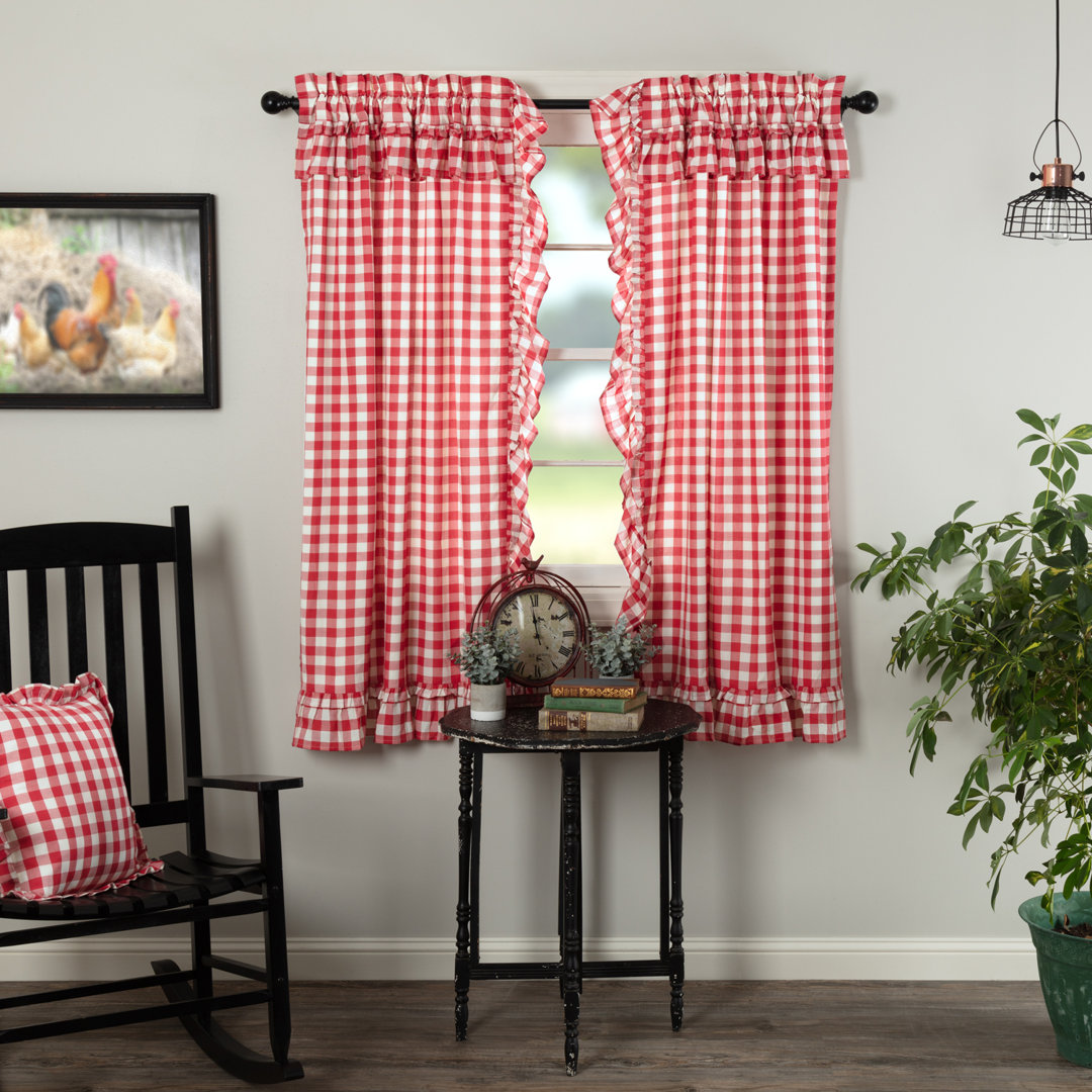 Annie Buffalo Check 100% Cotton Checkered Rod Pocket Curtain Panels (Set of 2) VHC Brands Curtain 