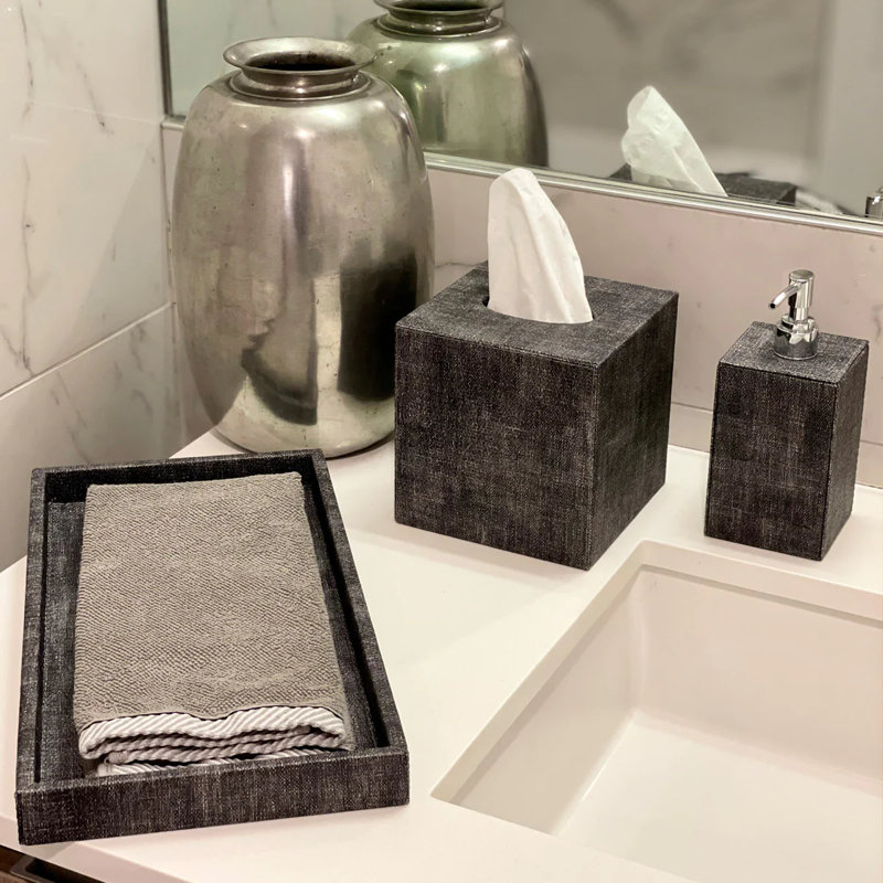 Luster Tissue Box Cover, Gold