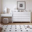Armoire à huit tiroirs 70,87 "en bois massif blanc