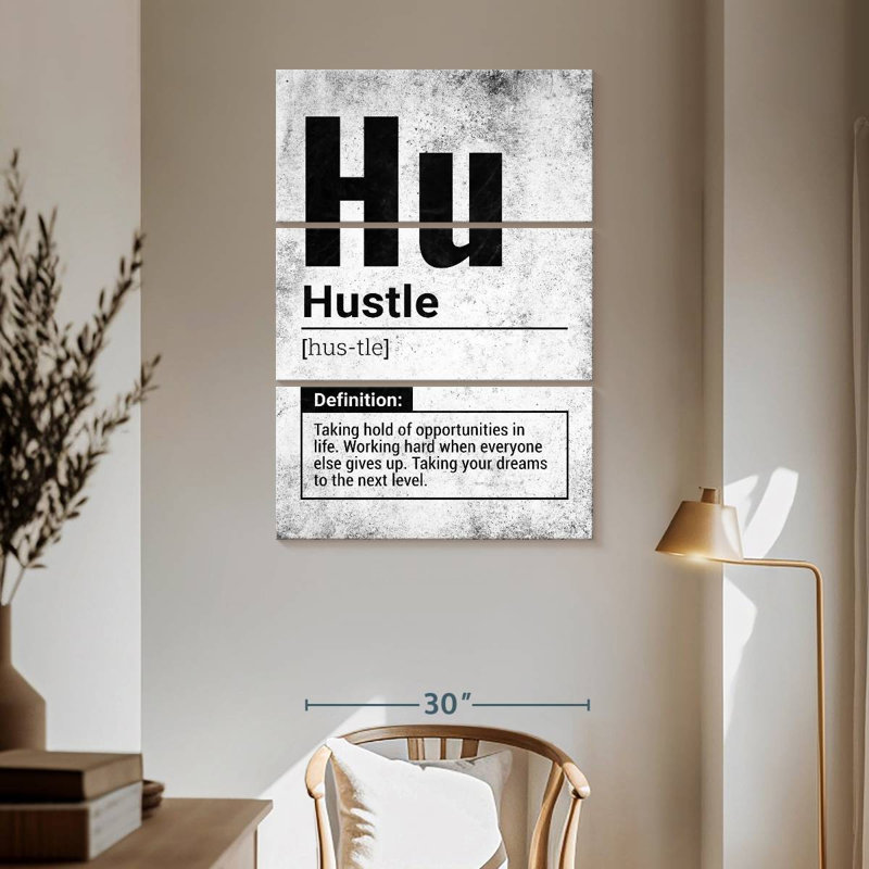 Hustle Definition Grunge Multi Piece Canvas Print, H 65 po x l 42 po x P 1,25 po