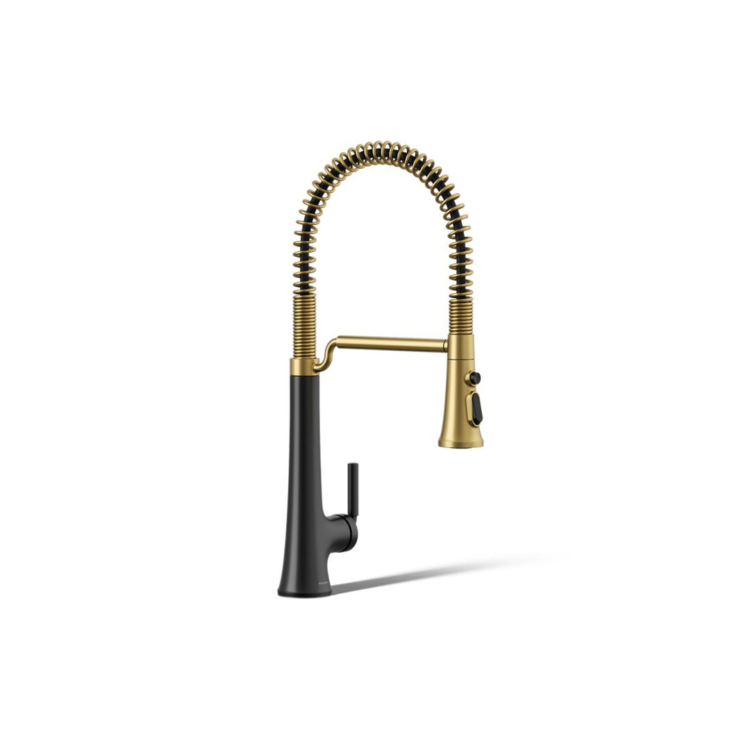 Kohler Tone Single Handle Semi-Professional Pre-Rinse Kitchen Sink Faucet with Three-Function Pull Down Sprayer Kohler 
