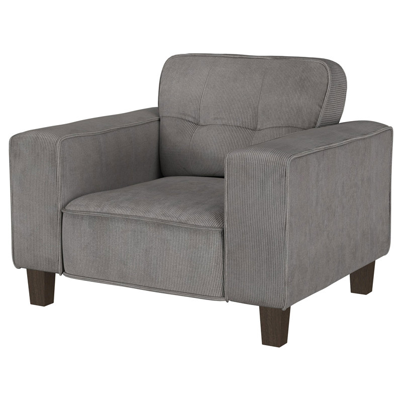 Fauteuil d'appoint capitonné Dana, Gris anthracite