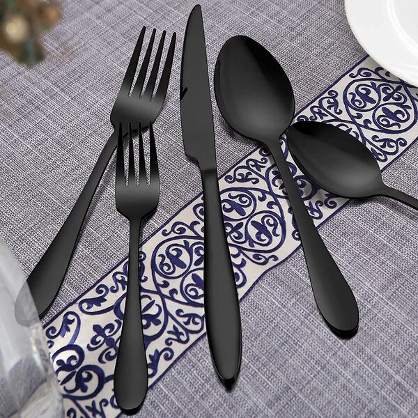 Matte Black Silverware Set For 8 Food-Grade Stainless Steel 40-Piece  Flatware Set Cutlery Set Utensils Set,Modern Elegant Tableware Spoons and  Forks