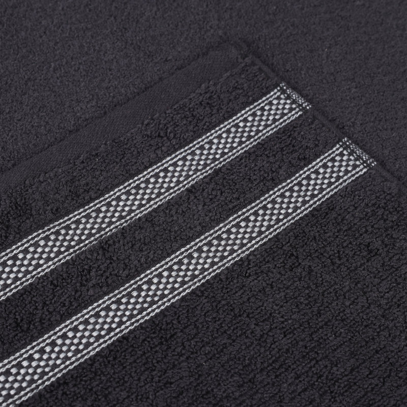 Ensemble de serviettes de bain Emiliah Zero Twist, Noir, noir, noir, noir