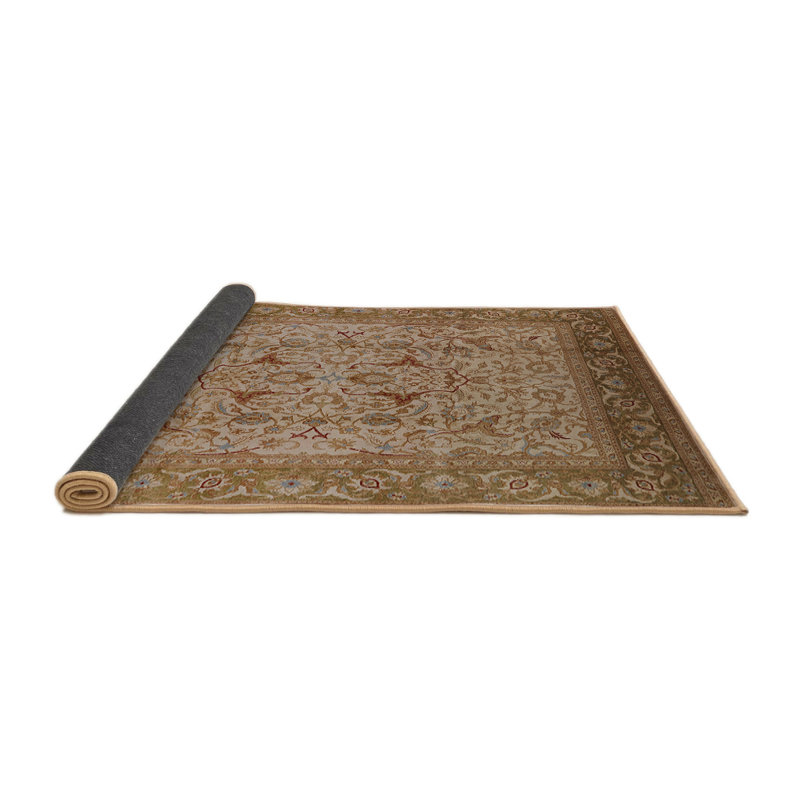 Tapis brun à motif oriental, Rond 8 pi